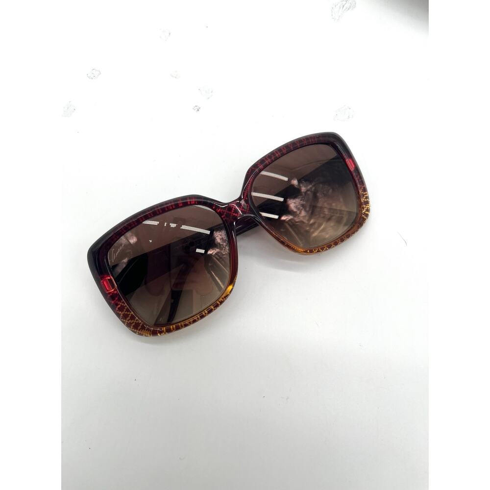 GUCCI Vintage Sunglasses, Case Included, Transparent Illusion Diamond Print - Picture 9 of 11